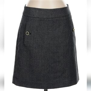 LOFT Charcoal Gray Button Pencil Skirt Size 0